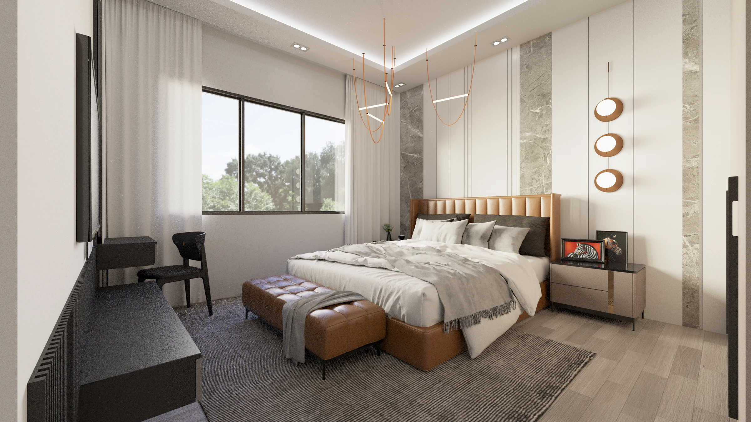 4 Bedroom Apartment interior at Royal Rotana Apartments